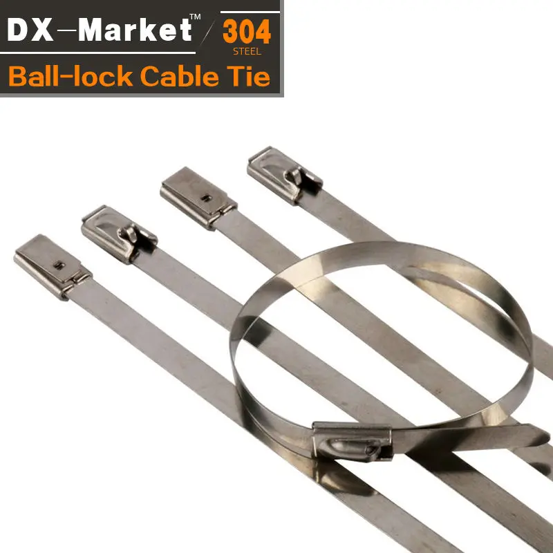 16*350 ,100pcs ,  good quality ball self-locking cable tie , 304 stainless steel hasps