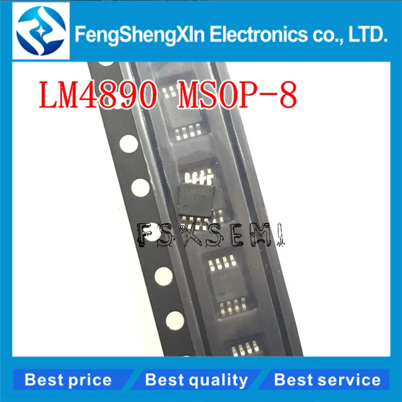 

100pcs/lot New LM4890 LM4890S XPT4890 LB4890 NS4890 MSOP8 Dual channel audio power amplifier