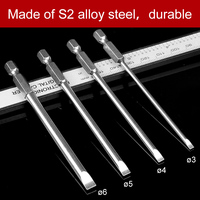 4pcs Flathead Screwdriver Bit Set Magnetic Slotted Screwdriver Bit Set 1/4\