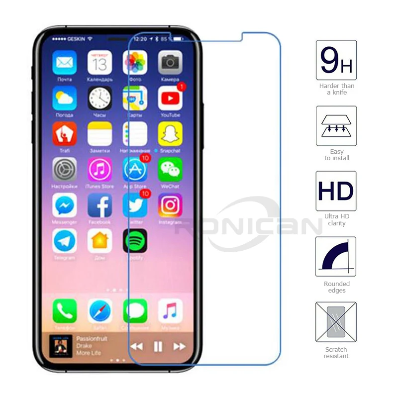 100Pcs/lot For Apple iPhone XS 9H 2.5D 0.26 MM Tempered Glass Anti Scratch Screen Protector RONICAN Glass Film For iPhone X