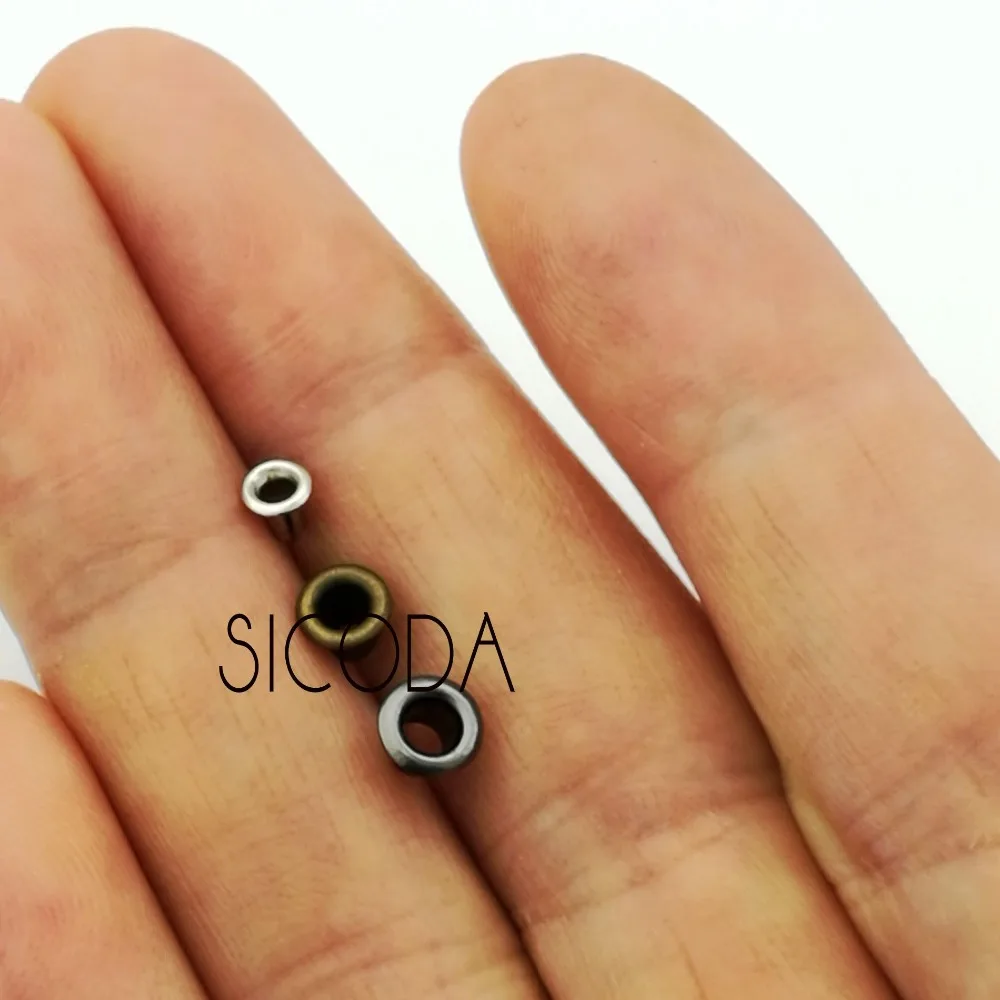 SICODA 100pcs 1.5/2/2.5mm mini Grommets Eyelets hollow rivet  bjd brass Eyelets Doll Clothing Accessories bag decorative