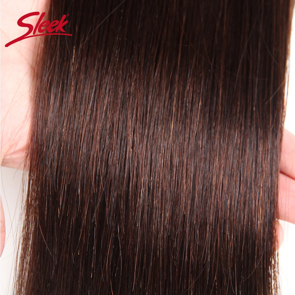 Sleek-Silky Weave Straight Brazilian Hair Bundles, Double Drawn, Natural Remy, Preto e Escuro, 1B #, 2 #, 4 #