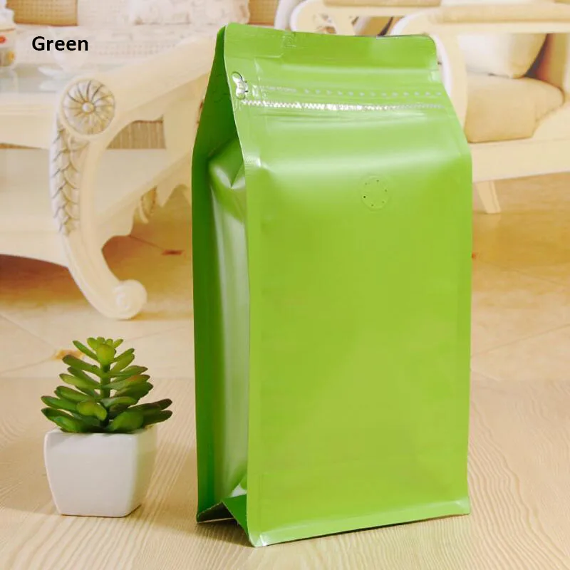 20 Pcs/Lot, Box Pouch 1 Pound Coffee Bag with One-Way Degassing Valve, Stand Up Zipper Coffee Bags With Flat Bottom