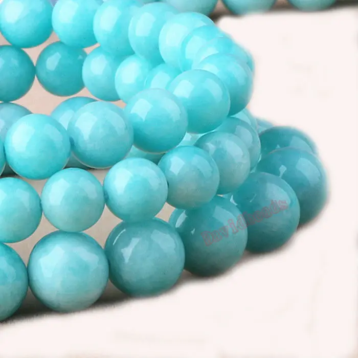 Factory price Natural Stone Aqua Amazonite Round Loose Beads 16