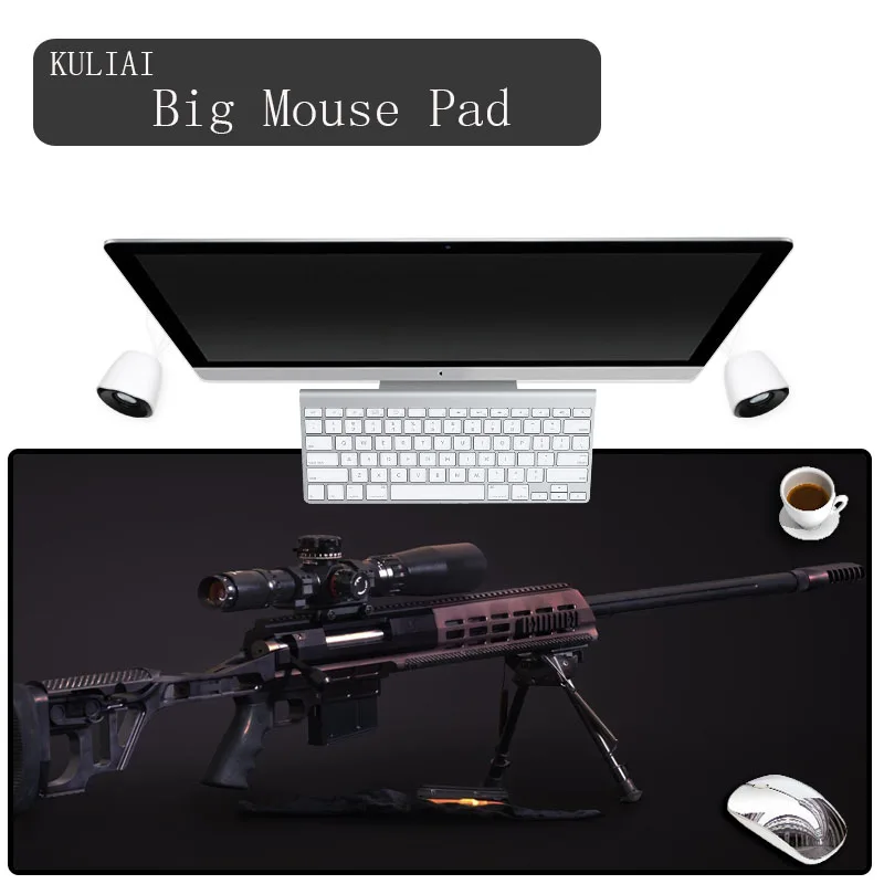 XGZ 3D Print Gun Desktop Mouse Pad Desktop Gaming Computer Mousepad Gamer Notebook Mat for Csgo Pubg Gun Battle Game Mats