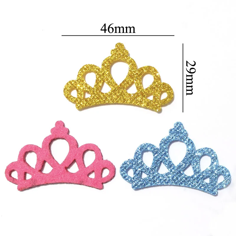 20Pcs Glitter Crown Patches Glitter Leather Crown Pads Applique/Scrapbooking Crafts Accessories for Card Making