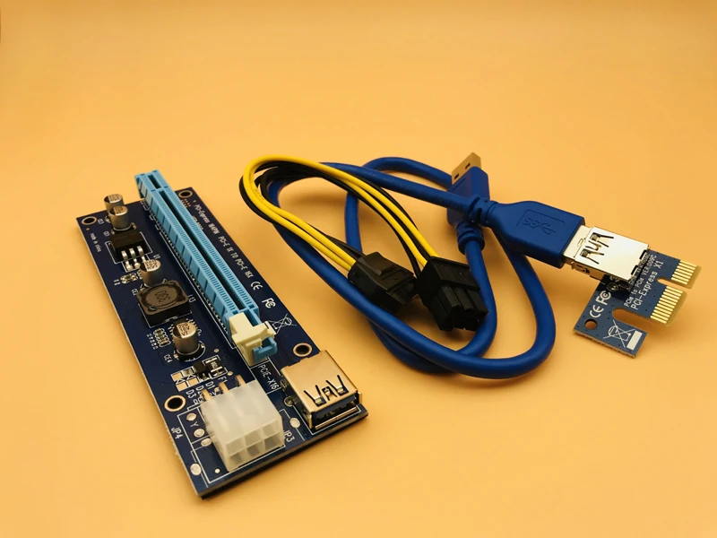 

60CM USB 3.0 PCI-E Riser PCI E Express 1X to 16X Riser Card PCI-E SATA to 6Pin Power Cable for BTC Bitcoin Mining Antminer Miner