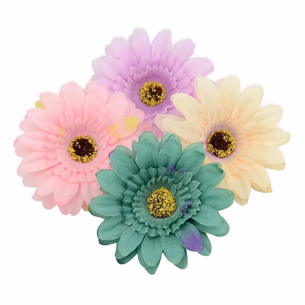 100PCS Large Silk Artificial Dahlia Daisy Flower Heads For Home Garden Wedding Party Decoration DIY Scrapbook Craft Fake Flowers