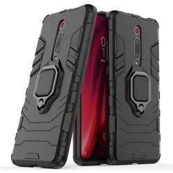 Para Xiaomi Redmi K20 Pro funda de lujo armadura suave a prueba de golpes funda con anillo de Metal magnético para Xiaomi Mi9T Mi 9T Pro funda con soporte para coche