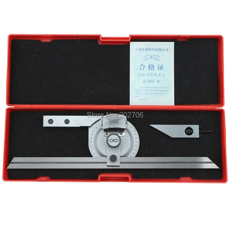 0-360/320degree Stainless Steel Bevel Protractor Angular Dial ruler goniometer Universal Bevel Protractor with 300mm blade