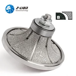 Z-LION Diamond Vacuum Brazed Hand Profile Shaping Wheel B Type 85mm Profile Grinding Wheel For Granite Marble Stone