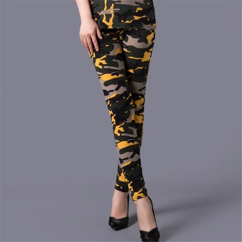 

CUHAKCI Womens Leggings Camouflage Printing Stretchy Trousers Floral Printed High waist Push Up Leggins Casual Pants