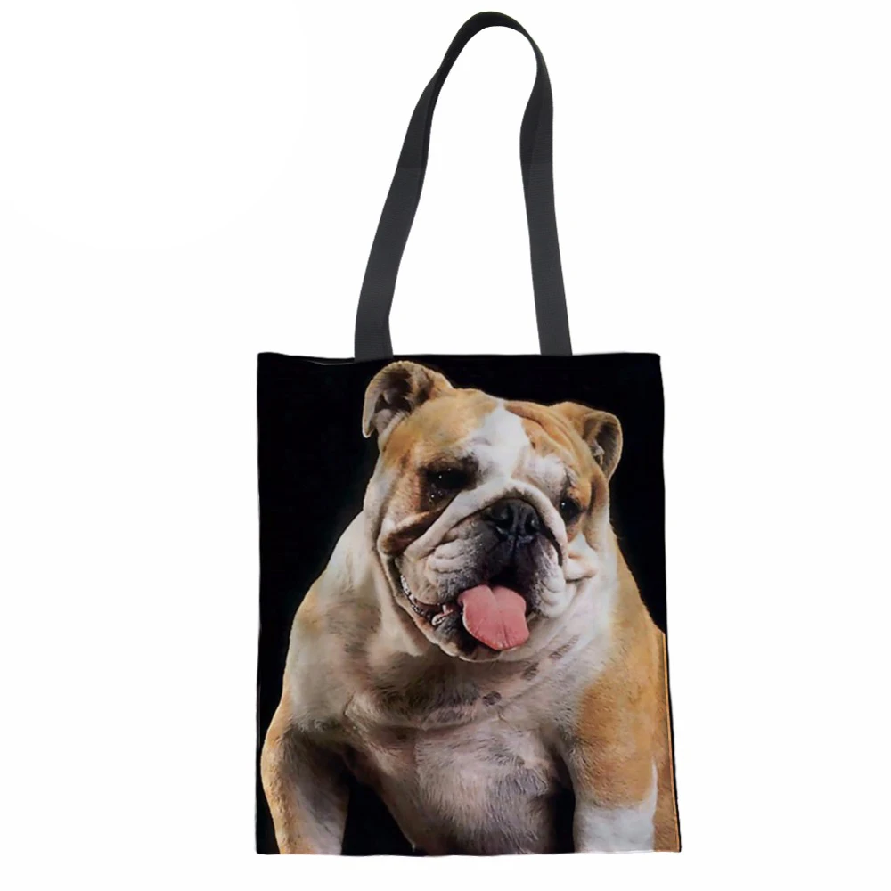 Shoulder Bag Women Handbags Pit Bulldog Printing Shopping Tote Bolsa for Teenager Girls Book Bag Soft Beach Tote Bag New