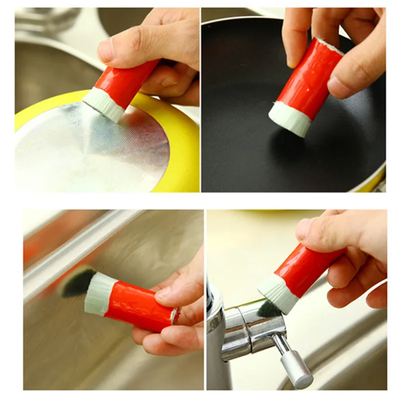 High Tech Magic Cleaning Tool stainless steel Metal Brush stick Pot Pan Scourer cooker knife gas-over Rust Remover home Kitchen