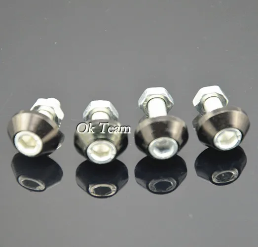 Universal 4pcs Thread License Plate Frame Bolts Screws For Car Truck red License plate screws Black Red Blue Silver Gold