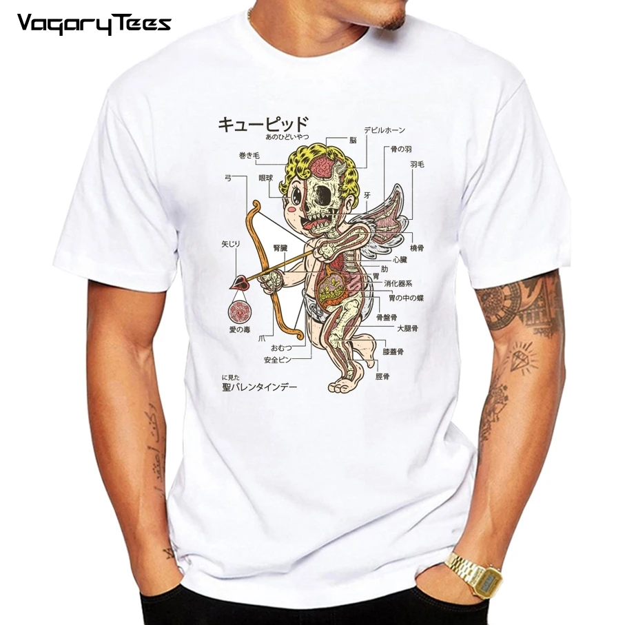 

Anatomy T-Shirt Funny Summer Men's Casual Cupid Angel Printed T Shirt High Quality Geek Style Male Tops Tee Clothes