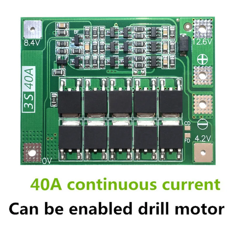 3 S 40A Cargador de Batería Li-ion de Litio BMS Protección PCB Junta Para Motor De Taladro 11.1 V 12.6 V Lipo Celular módulo con Equilibrio