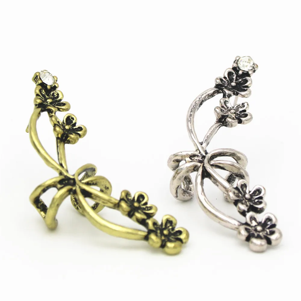 10PCS Fashion Jewelry Punk Flowers Star Ear Cuff Clip Earrings Need Ear hole Hyperbole Wedding Earrings For Women  Gifts CE041