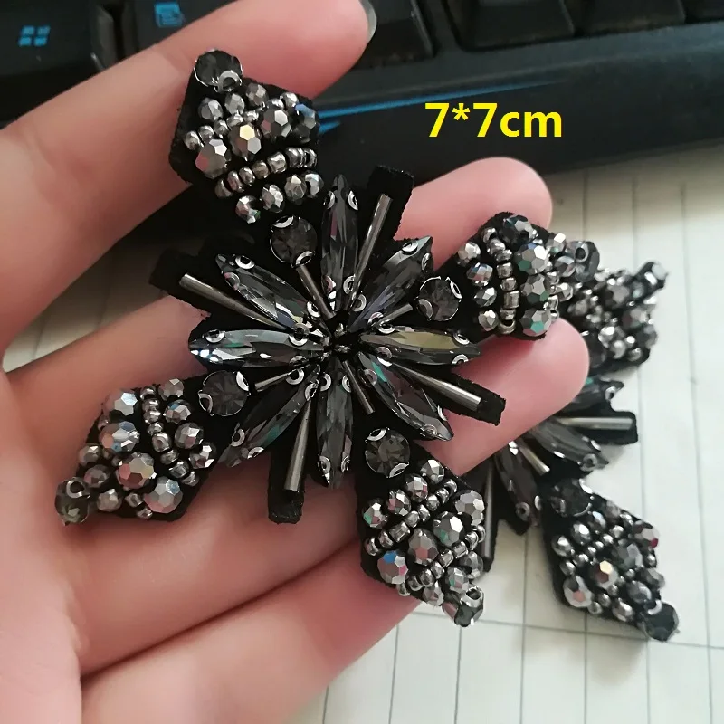 3 pz/lotto mano-chiodo bead abbigliamento patch bag materiali ausiliari fai da te industrie pesanti croce 3D bead patch mano decorazione applique
