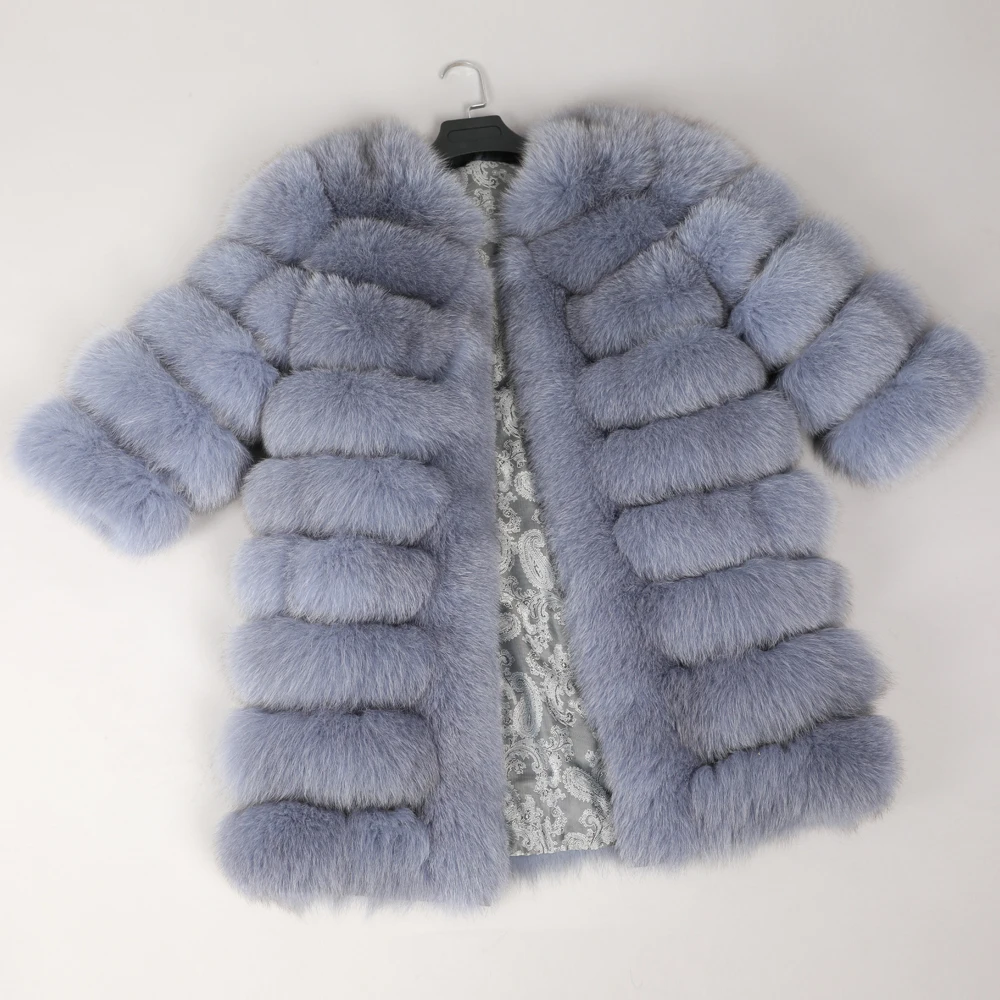 

MAOMAOKONG 2019 new style Natural fur, Real fox coat vest Winter coat keep warm Women's clothing Slim park coat