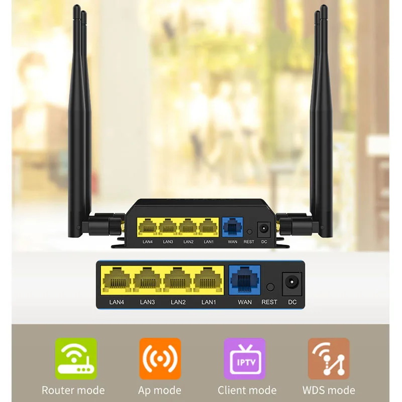 ZBT 3G 4G Router 300Mbps LTE WiFi Router Hopspot OpenWRT Firmware 4*LAN Sim Card Slot 4 External Antennas