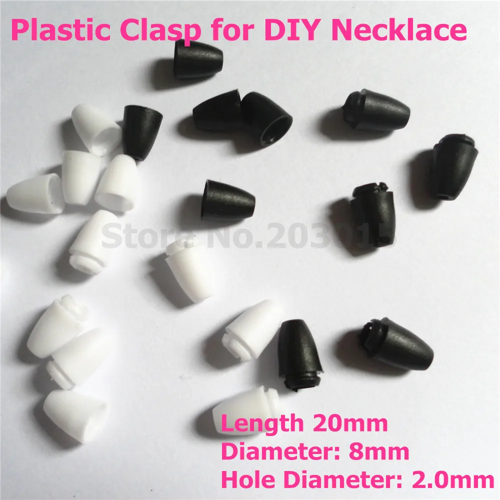 

( 2 color option ) 200pcs DIY Necklace's breakaway plastic clasps Plastic Closure 2.0mm hole