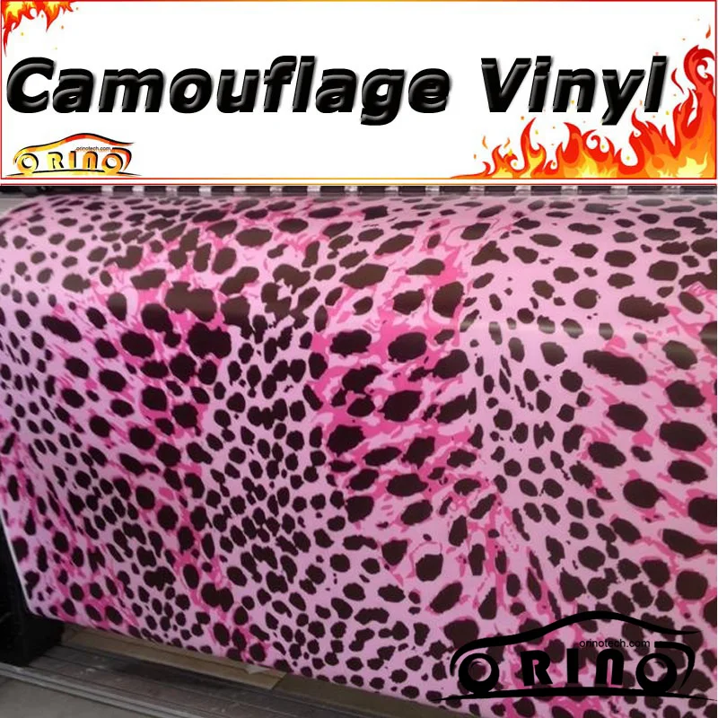 

Pink Leopard Vinyl Film Leopard Camouflage Car Wrap Sticker Bomb Film Sheet With Air Release For Vehicle Motorbike Decal Wrap