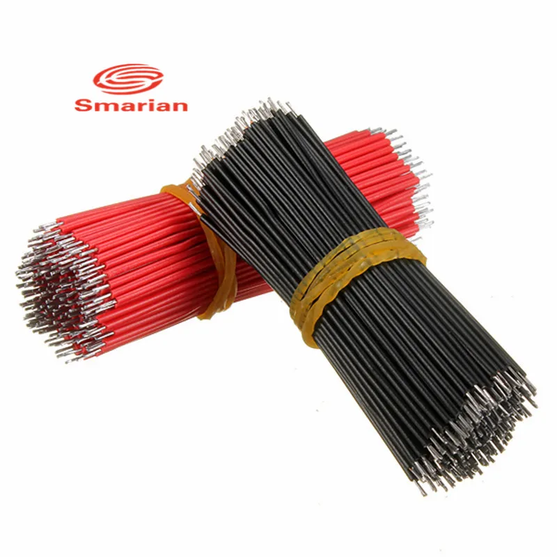 400pcs Motherboard Tin-Plated Breadboard Jumper Cable Kit Black & Red 6cm Electronic Wires Components Accessories