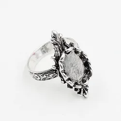 Fit 10x14mm Cabochons Finger Ring Oval Antique silver Cameo/Glass/Cabochon Frame bezel Setting Ring:adjustable 5pcs/lot K02756