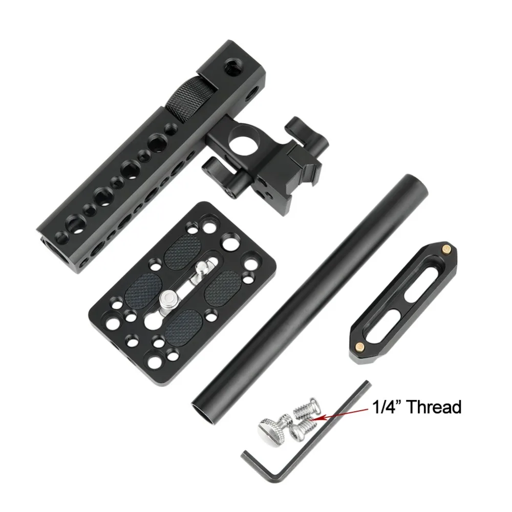 NICEYRIG Nato Hoạt Động Hàng Đầu Xử Lý Grip đối với Máy Ảnh Lồng Pho Mát Xử Lý với 15mm Rod Nato Đường Sắt Cold Shoe Núi phát Hành nhanh chóng Tấm