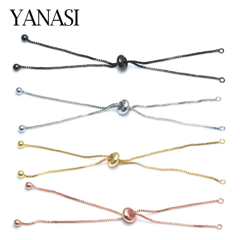 4 Colors Copper  Adjustable Slider Chain Accessories for Jewelry Making Diy Woman Bracelet Gold Sliver Jewelry Findings