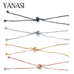 4 Colors Copper  Adjustable Slider Chain Accessories for Jewelry Making Diy Woman Bracelet Gold Sliver Jewelry Findings