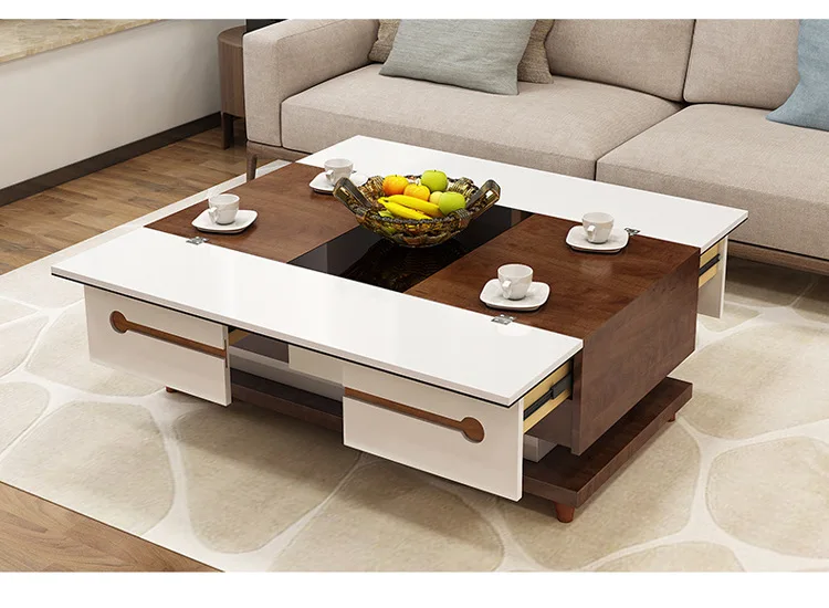 electric multifunction foldable Coffee Table Living Room liftable and lowerable minimalist rectangle mesas centro dining table