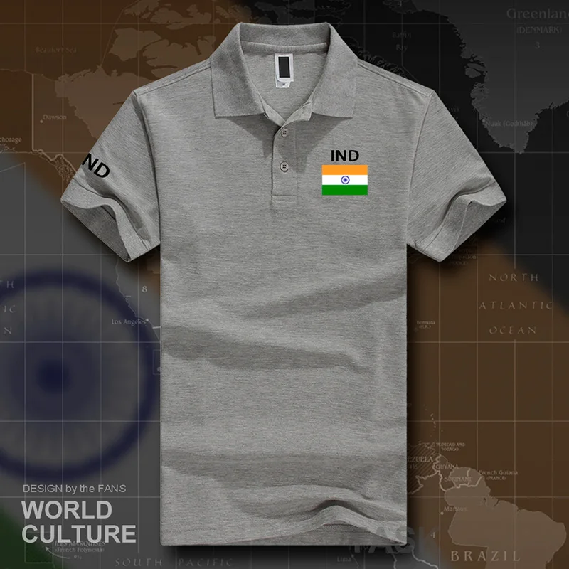 Republic of India polo shirts men short sleeve white brands printed for country 2017 cotton nation team flag new IND Indian flag