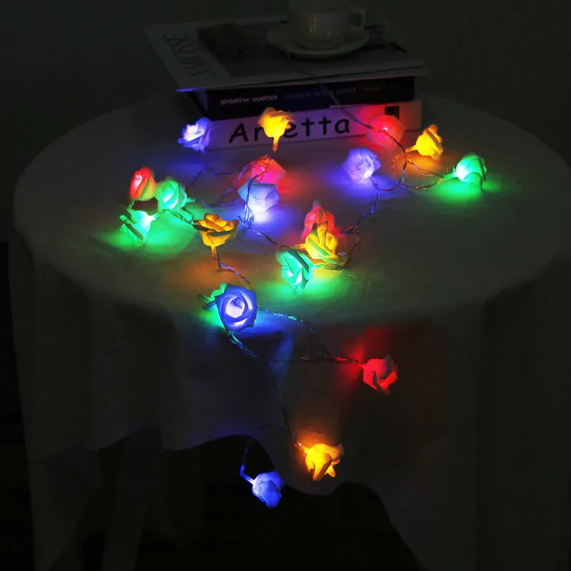 2.6M 20Rattan Flower Led String Fairy Lights Christmas Tree Ornaments Xmas Decoration Mix Color LED Light Home Garden Decoration