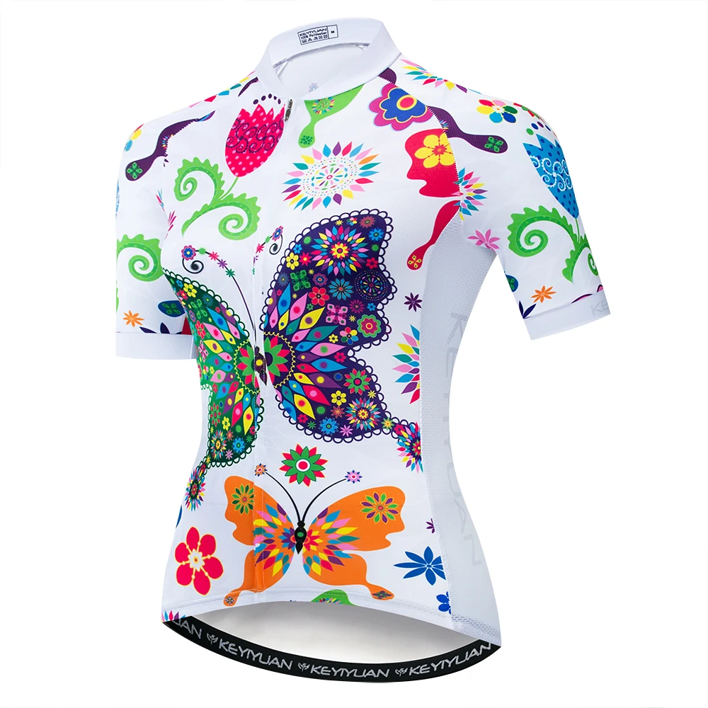 

Keyiyuan Summer New Road Racing Bike Riding Equipment Quick Dry Breathable Lady Color Butterfly Short Sleeve Top