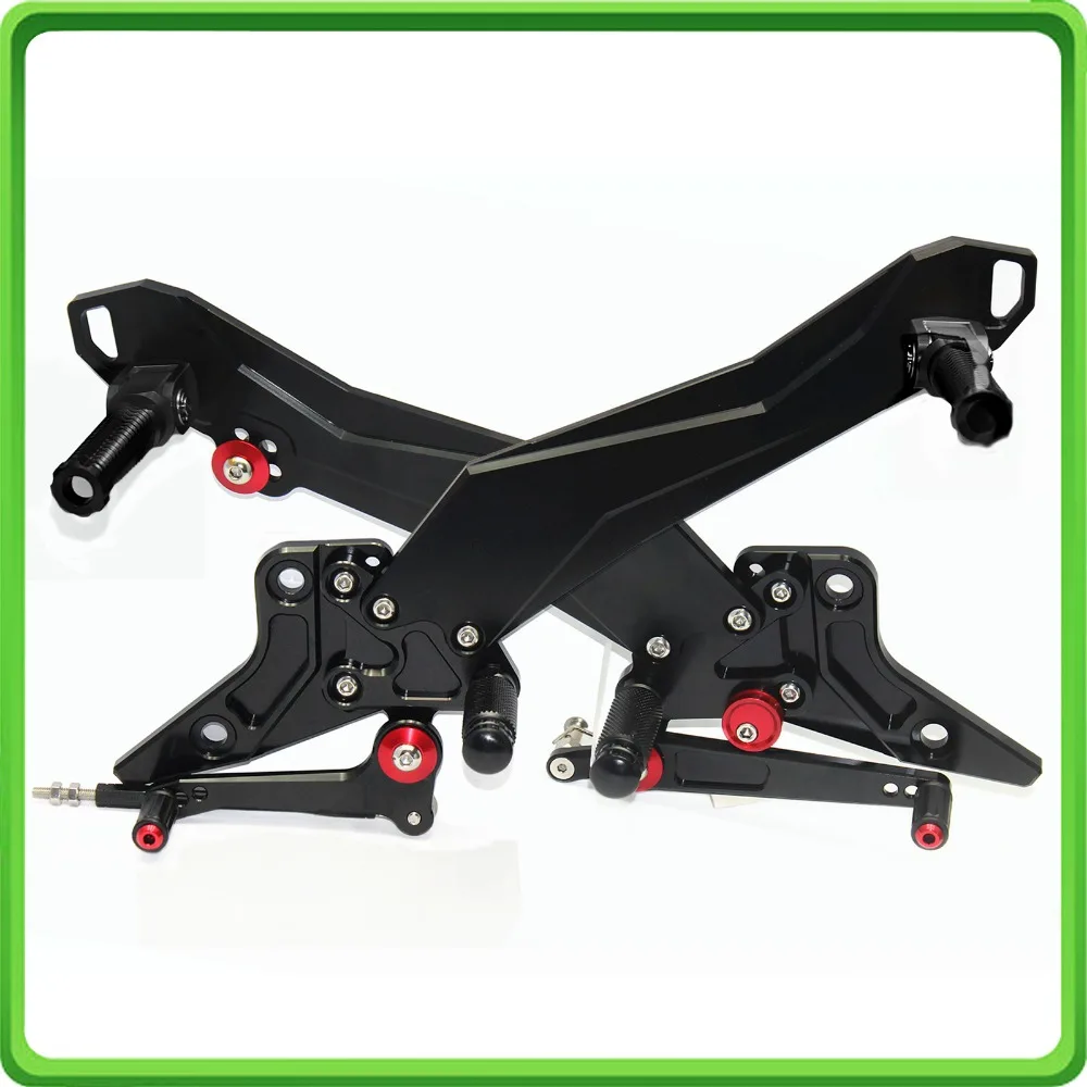 Rearsets footrest foot pegs for 2013 2014 2015 2016 Kawasaki Z 800 Z800 Motorcycle Adjustable Rear sets w/Passenger Pegs Black