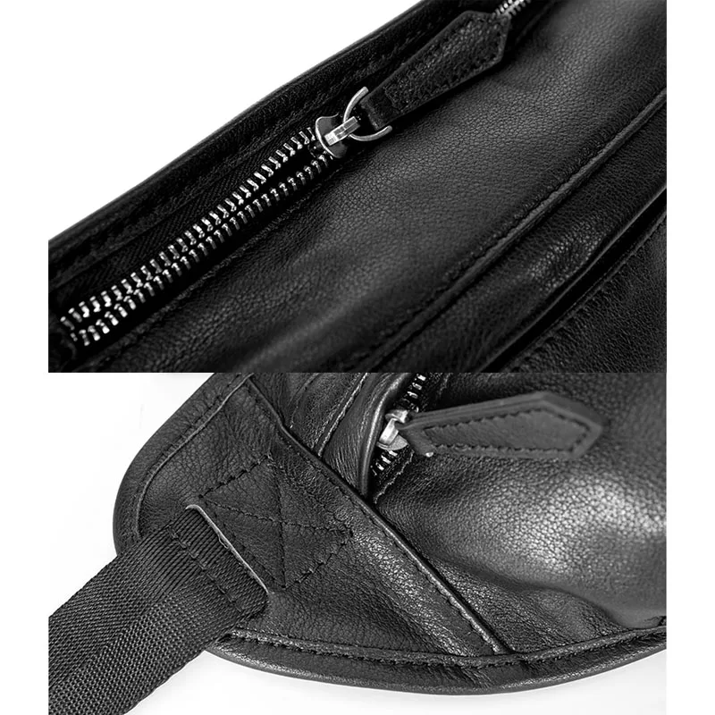 AETOO-Bolso de pecho de cuero para hombre, bandolera informal de primera capa, a la moda, nuevo