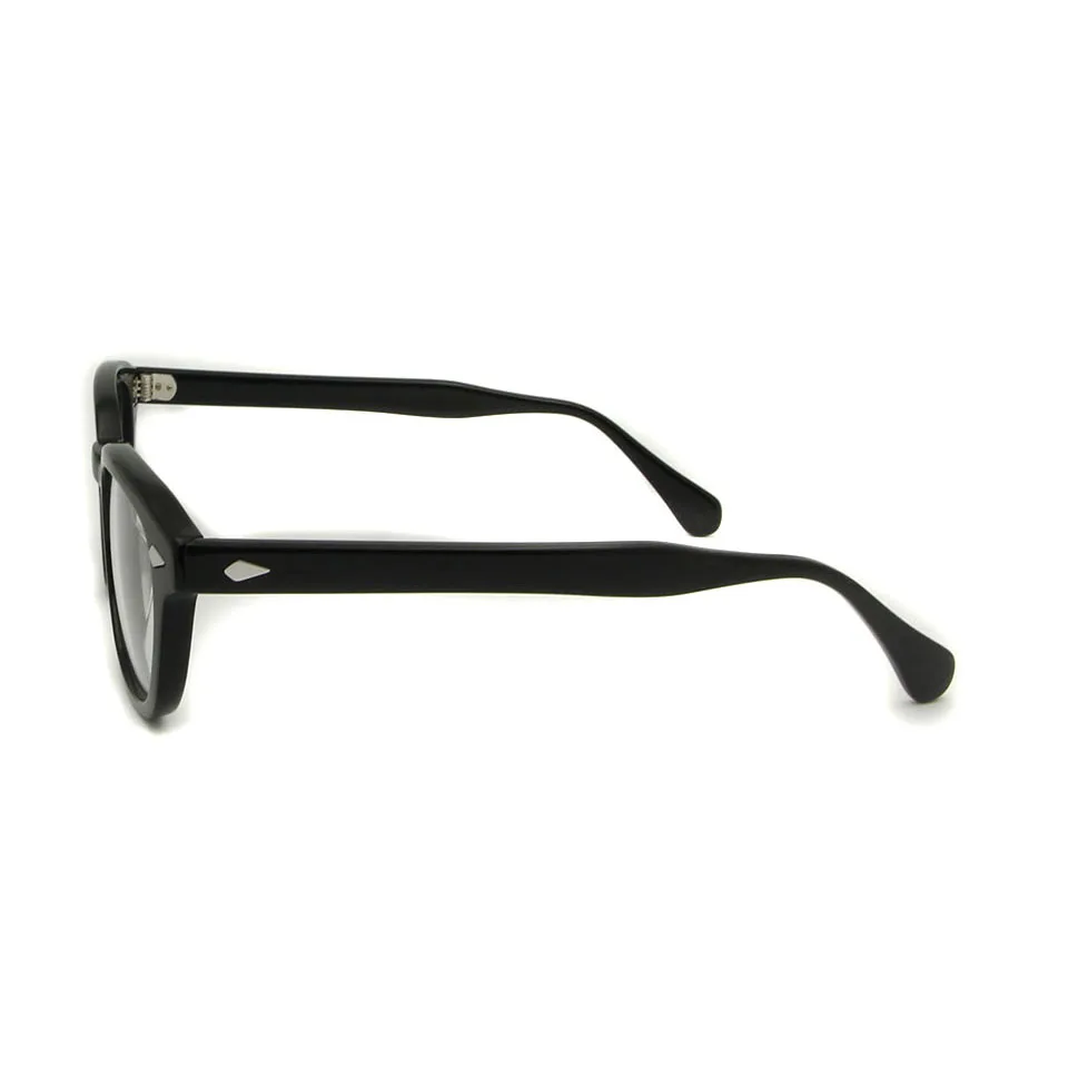 Esnbie-メンズクリスタルフレーム,47mmレンズ,高品質,ジョニーデップスタイル,ヴィンテージラウンドフレーム,レトロオプティカルフレームrx