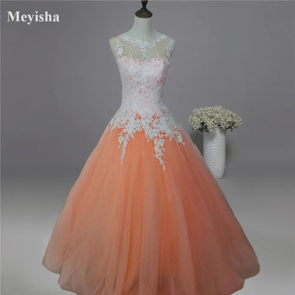 

ZJ9036-C 2023 new White Ivory Champagne Pink Orange Lace Wedding Dress For Brides Plus Size Maxi Formal Gown Size 2-26