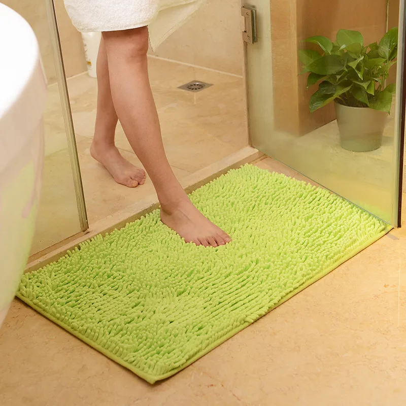 1 Piece Chenille 3 Sizes Bathroom Door Kitchen Rug Non-slip Bath Mats Home Decor Floor Mat Bath Rug Carpet, 38*58 48*78 58*88cm