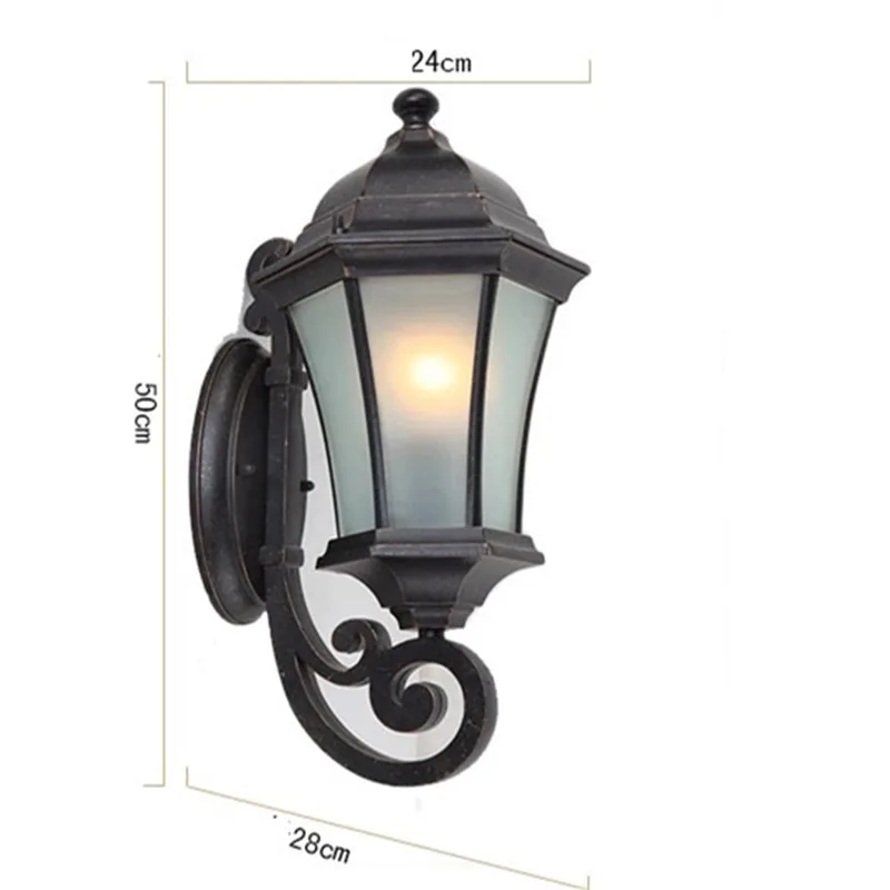 HAWBOIRRY bronze European retro community garden villa street wall lamp outdoor aluminum alloy waterproof LED light