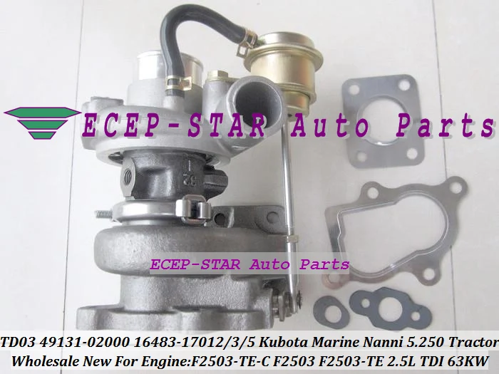 Free Ship TD03 49131-02000 16483-17012 16483-17013 16483-17015 Turbo For Kubota Marine Nanni 5.250 F2503 Tractor F2503-TE 2.5L