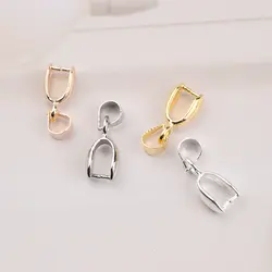 10 stks 4x15mm Koperen Connectors Hangers Sluitingen Haken Clips Borgtocht koperen Zaden Gesp Voor DIY Handgemaakte Sieraden Maken 4 kleuren