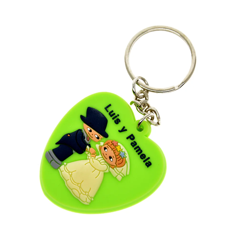 Personalized Design 3D Soft PVC Keychain for Wedding Party