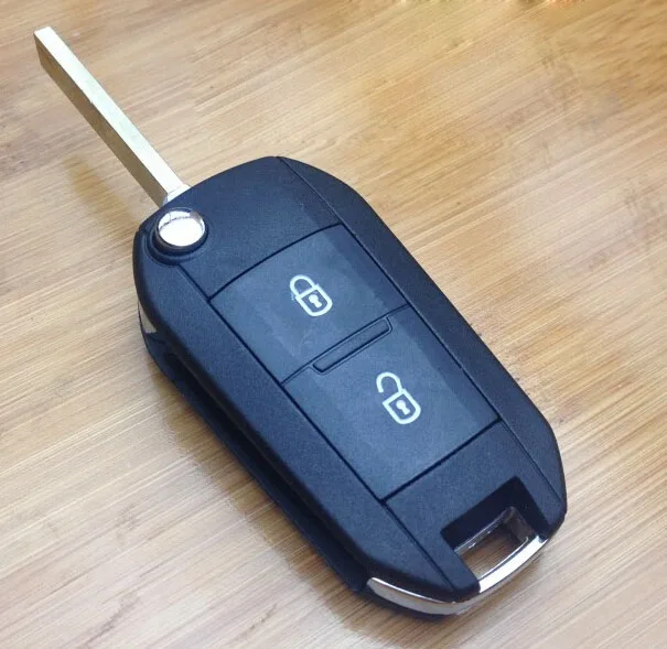 FOB Keyless Entry Key Case For Peugeot 307 308 408 2 Buttons Modified Folding Flip Remote Key Shell VA2 Blade without Groove