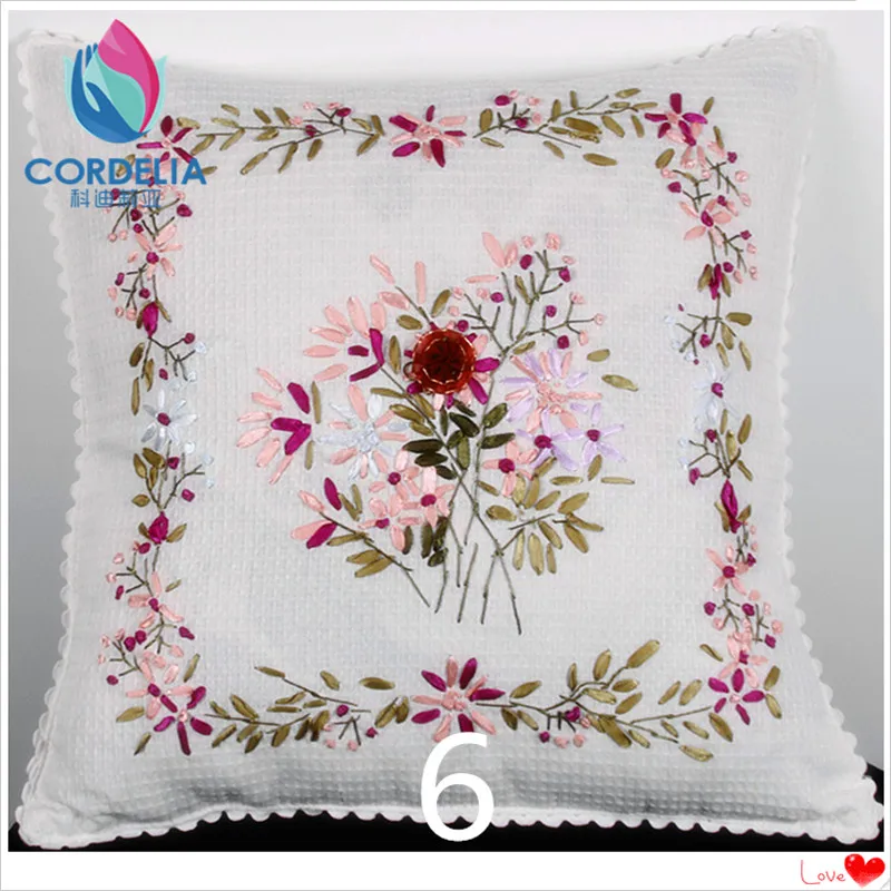 new 45x45cm zakka vintage ribbon embroidery cushion  pillow towel for home deocr  pillowcase towel square pillow cover