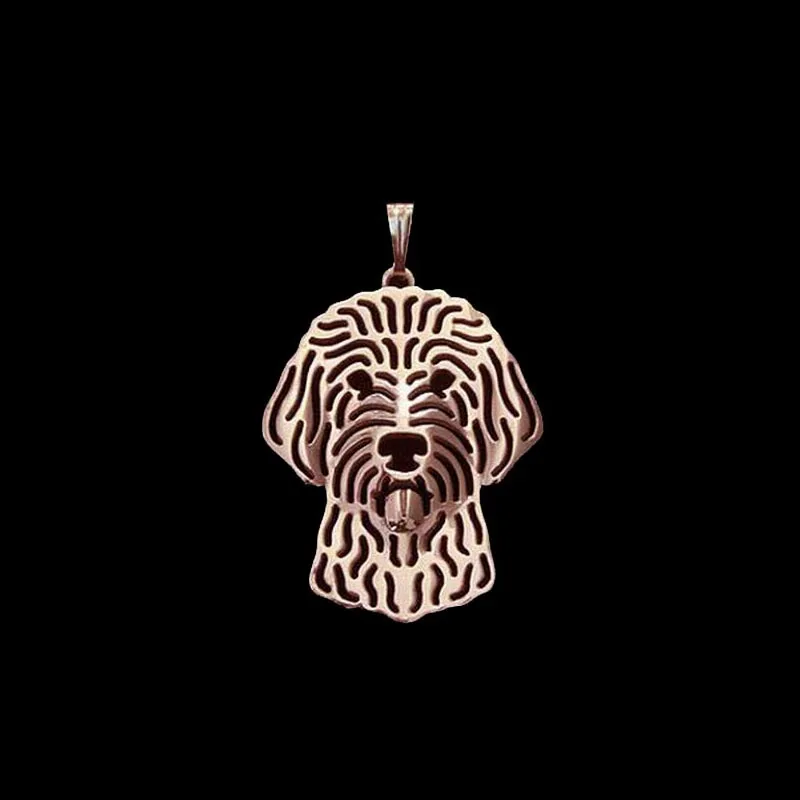 أزياء معدنية Goldendoodle على شكل قلادة