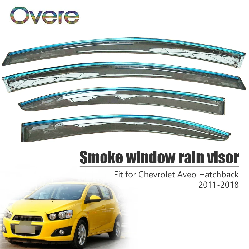 

OVERE новый 1 комплект козырек от дыма и дождя для Chevrolet Aveo Hatchback 2011 2012 2013 2014 2015 2016 2017 2018 аксессуары для защиты