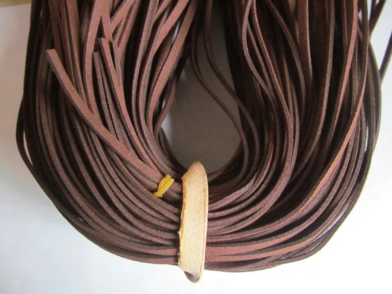 10Yds 4mm Wide Brown/Black Korea Faux Suede Fabric Leather Cord String Rope,Premium Cashmere Suede,Necklace and Bracelet Cord